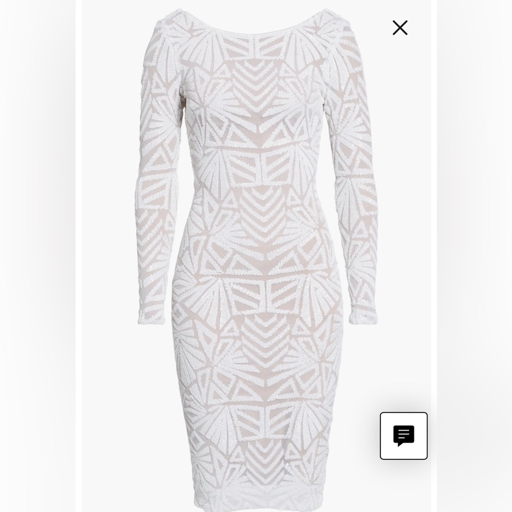 Dress the Population Emery Long Sleeve Bodycon sequin cocktail Dress